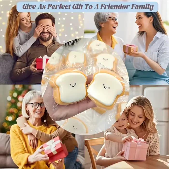 1 pièce Toast Ultra-Doux et Moelleux, Accessoire Anti-Stress pour Fêtes d'Anniversaire, Cadeau de Noël pour Collègues et Étudiants