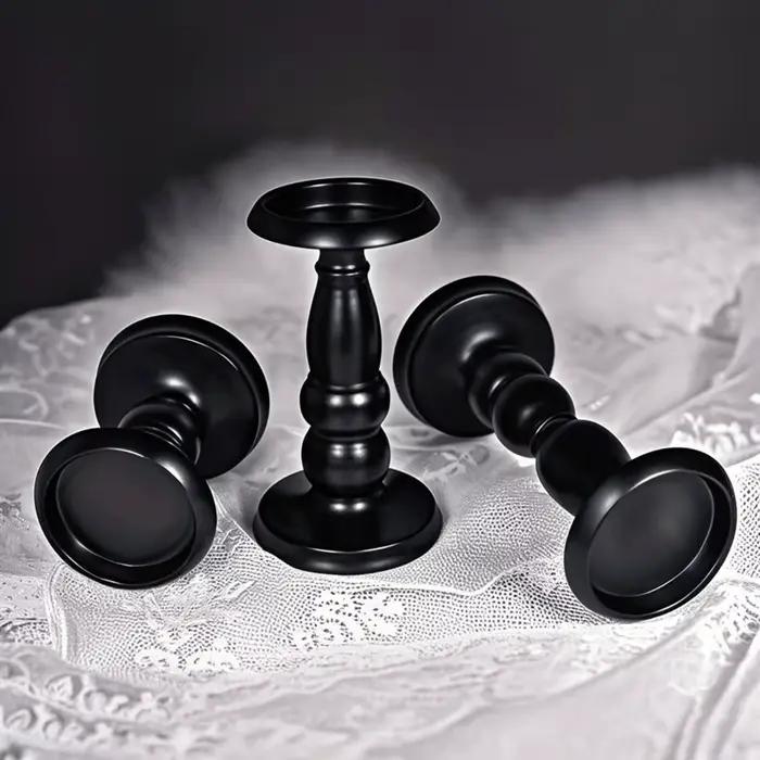Supports de bougies en métal noir, bougeoirs en fer forgé, chandelier vintage, candélabre rétro pour mariage, fête, anniversaire