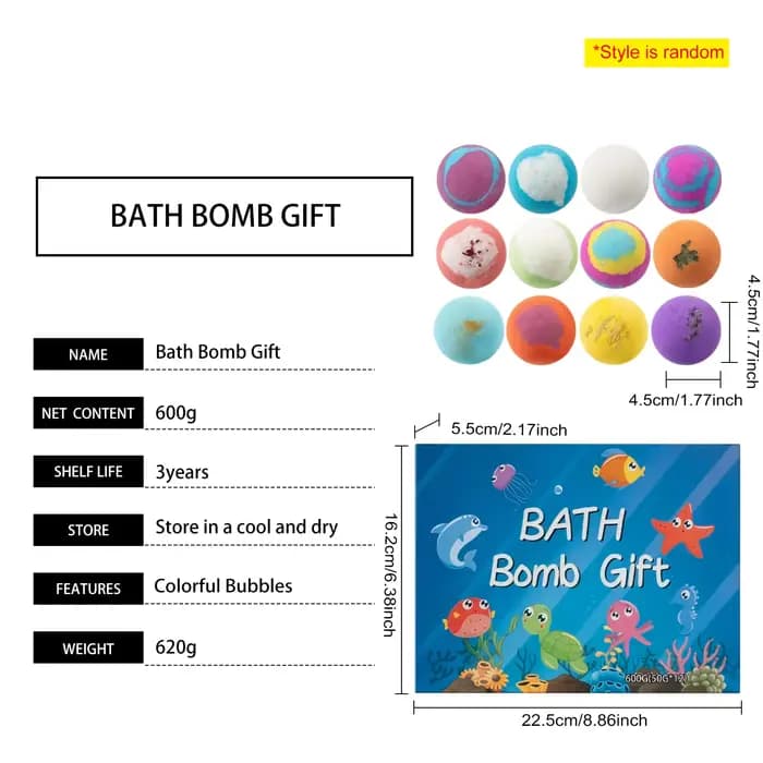 Ensemble de 16 bombes de bain pour enfants avec jouets cachés, fabriquées à la main, naturelles, méga bulles, respectueuses de la peau, thème océan, jeu sensoriel, cadeau pour bain moussant