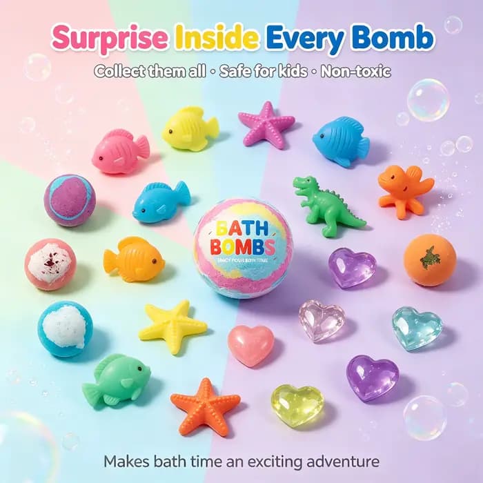 Ensemble de bombes de bain 1/4/6/12 pièces avec jouets surprise à l'intérieur