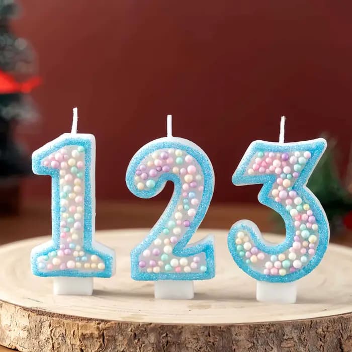 Bougie d'anniversaire numérique créative en forme de boule colorée - Ornement d'ambiance pour gâteau d'enfant pour l'anniversaire des enfants