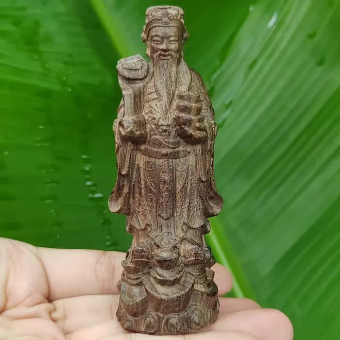 Figurine en bois du Dieu de la Richesse, décoration traditionnelle pour Noël et le Nouvel An chinois, style culturel oriental, objet d'art pour la maison, décoration d'entrée de salon, cadeau d'échang