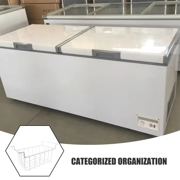 Étagère de rangement grande capacité pour congélateur, panier en fil métallique empilable pour congélateur coffre, réfrigérateur profond, étagère métallique antirouille pour réfrigérateur