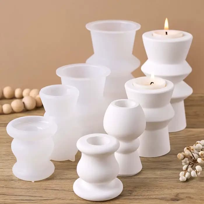 Bougeoir pilier romain de Style nordique, moule en Silicone, Base de bougie parfumée, chandelier en gypse, cadeaux artisanaux d'art minimaliste