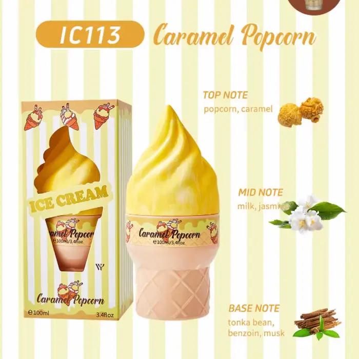 Spray parfumé Gourmand, Brume parfumée Chocolat/Bonbons de coton/Caramel Popcorn, Parfum sucré Fraise Vanille pour Femme