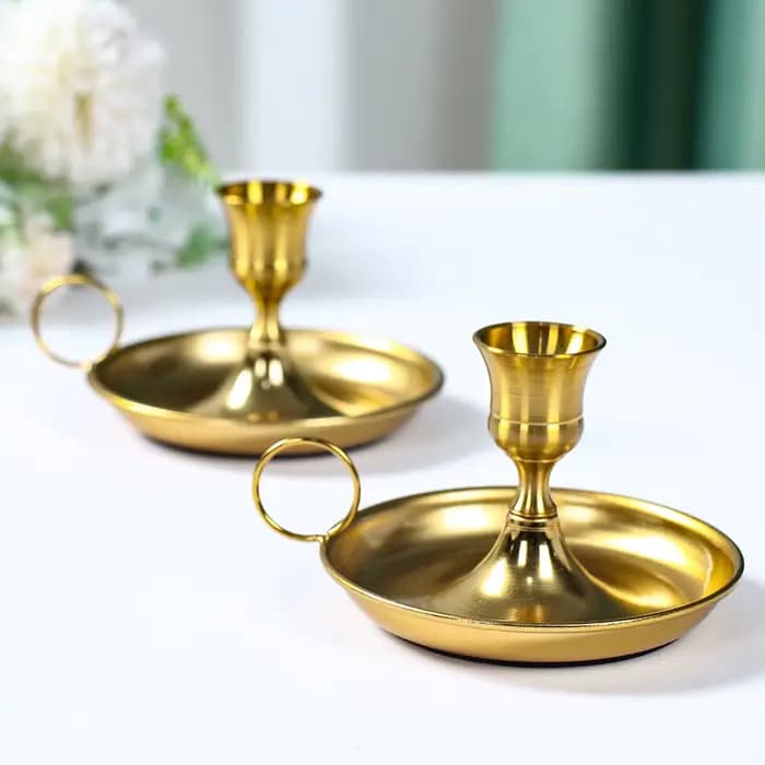 Bougeoir En Métal De Bureau Chandelier Ornement Bougeoir Avec Poignée Pièce Maîtresse Table À Manger De Mariage Décoration De Fête