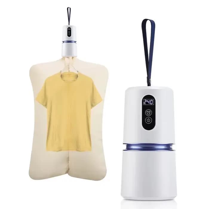 Séchoir à linge portable intelligent 110-220V avec minuterie pour vêtements, idéal pour les voyages et l'extérieur