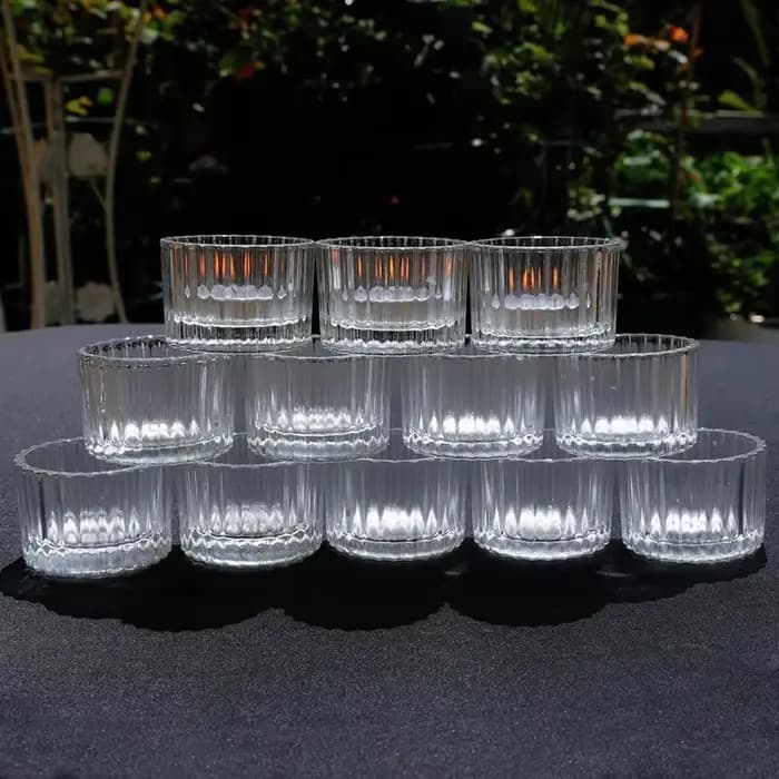 ABYN-bougies chauffe-plat transparentes, ensemble de 24 bougeoirs en verre pour centre de Table, pour mariage, fête d'anniversaire, maison