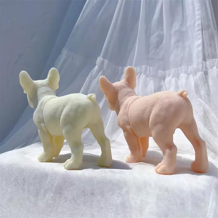 Moule à bougie en Silicone pour chiot, bouledogue français debout, amoureux des chiens de compagnie, décoration de jardin, Animal Frenchie, chiots, cire de soja
