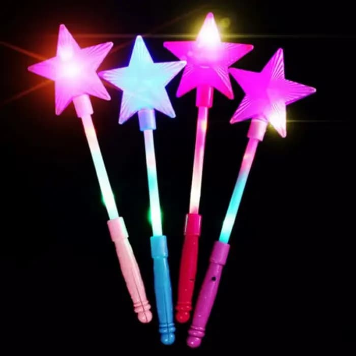 Bâtons lumineux clignotants pour enfants, baguette étoile, cadeau de Noël et d'Halloween, jouet flash, 2 pièces