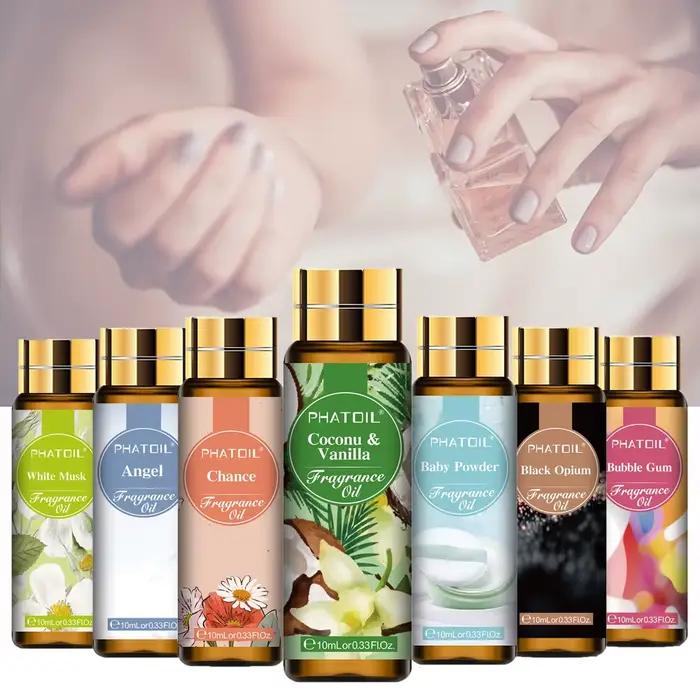 PHATOIL 10ml huile parfumée noix de coco et vanille pour diffuseur aromathérapie musc blanc gomme à bulles bébé poudre parfum arôme huiles