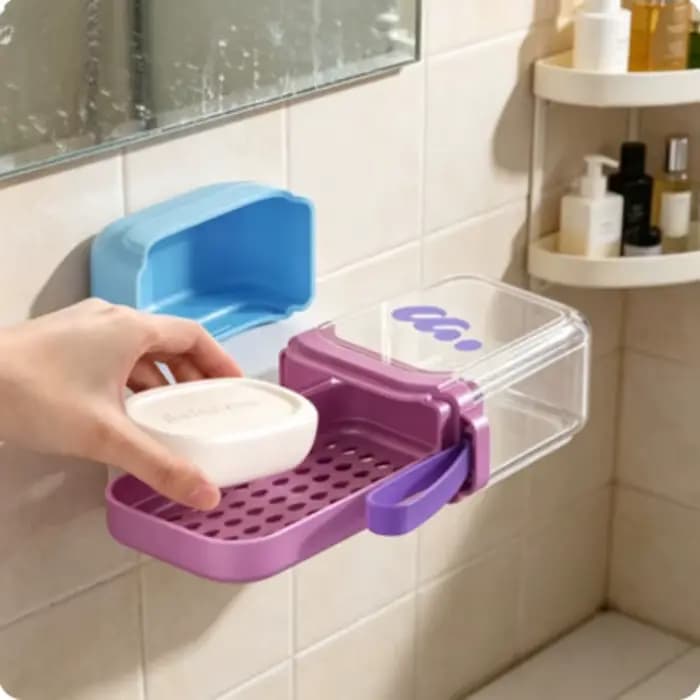 Boîte à savon étanche avec couvercle, conteneur à savon portable pour la salle de sport, le camping, la douche, la salle de bain