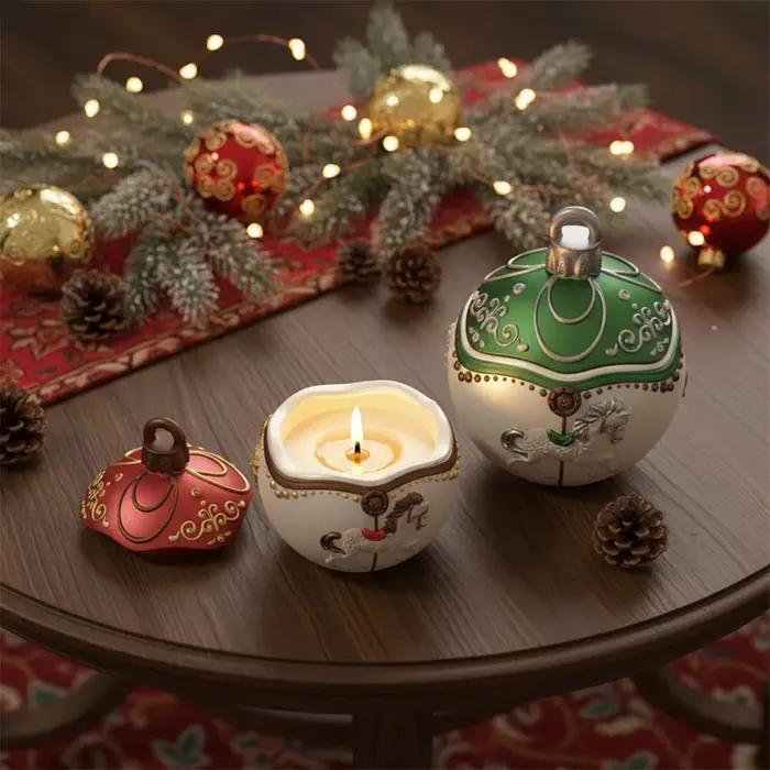 Boowan Nicole Bauble pot de bougie moules en Silicone pour béton Jesmonite gypse ciment bricolage fait à la main cadeau de noël outils décor à la maison