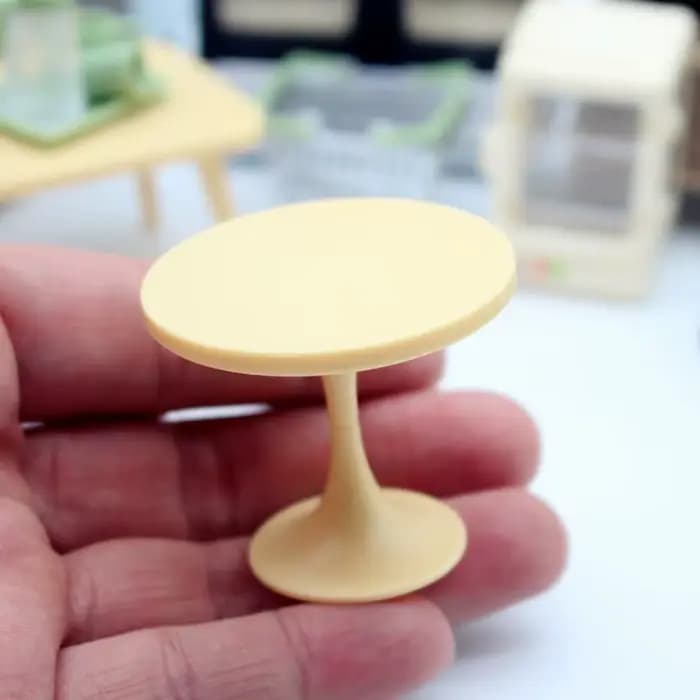 Miniature de maison de poupée, accessoires de mobilier, table ronde miniature DIY, modèle de micro-scène, jouets pour chambre à coucher et famille