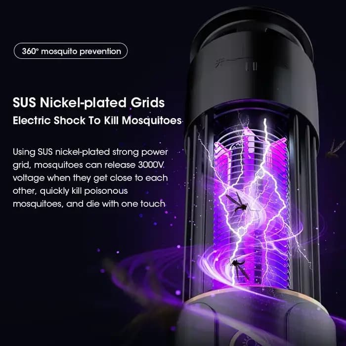 Lampe anti-moustiques HOMEFISH alimentée par USB pour la recharge ou la branchement sur secteur, piège à insectes électrique, lampe anti-moustiques d'extérieur