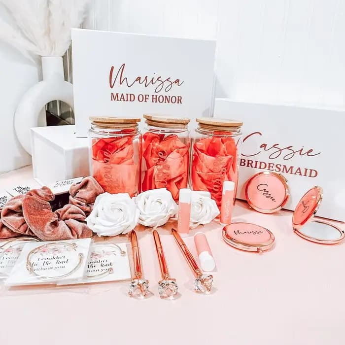 Coffret cadeau personnalisé pour fête nuptiale, cadeaux de demoiselle d'honneur, boîtes d'enterrement de vie de jeune fille avec ruban, boîte cadeau magnétique vide pour mariage, noël