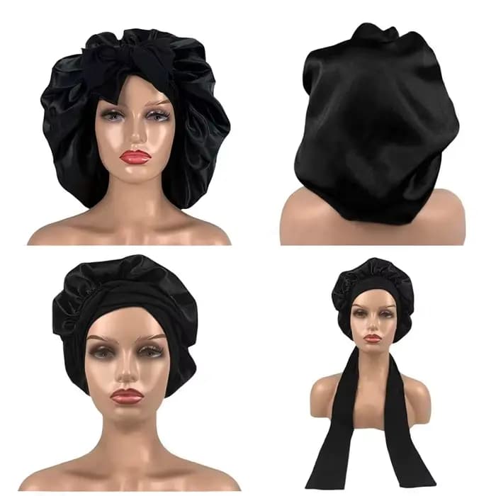Femmes Satin solide chapeau De couchage nuit Bonnet De sommeil soins capillaires Bonnet Bonnet De Nuit pour femmes hommes unisexe Bonnet De Nuit douche Turban