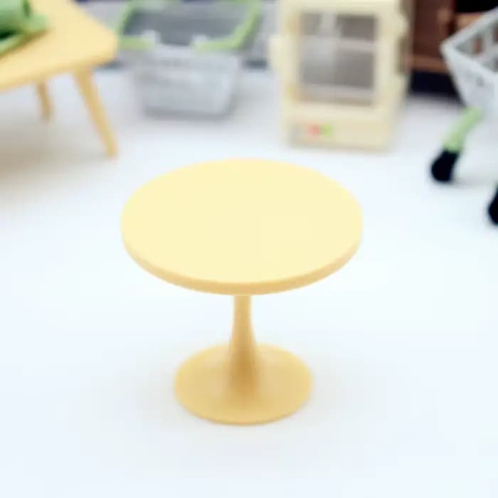 Miniature de maison de poupée, accessoires de mobilier, table ronde miniature DIY, modèle de micro-scène, jouets pour chambre à coucher et famille