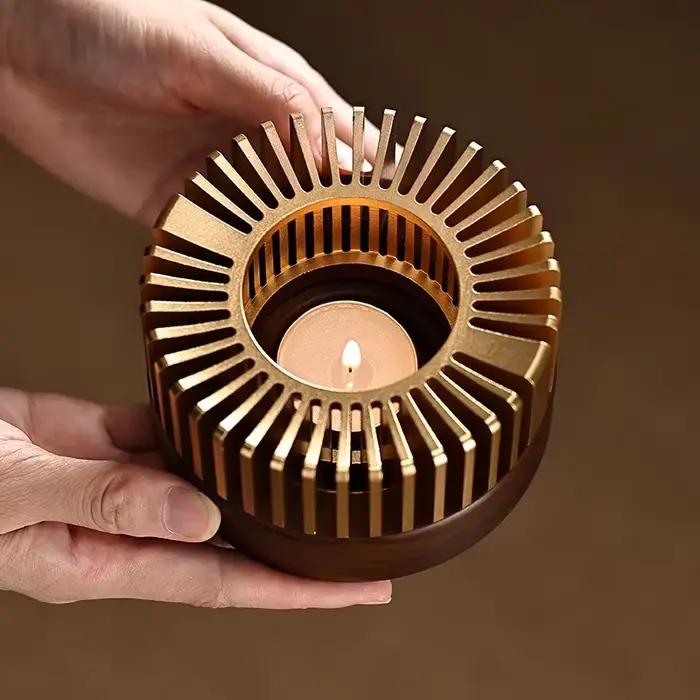 Bougie en bois cuisson poêle à thé chauffe-thé Base chauffe-thé chaud bougie diffuseur de parfum
