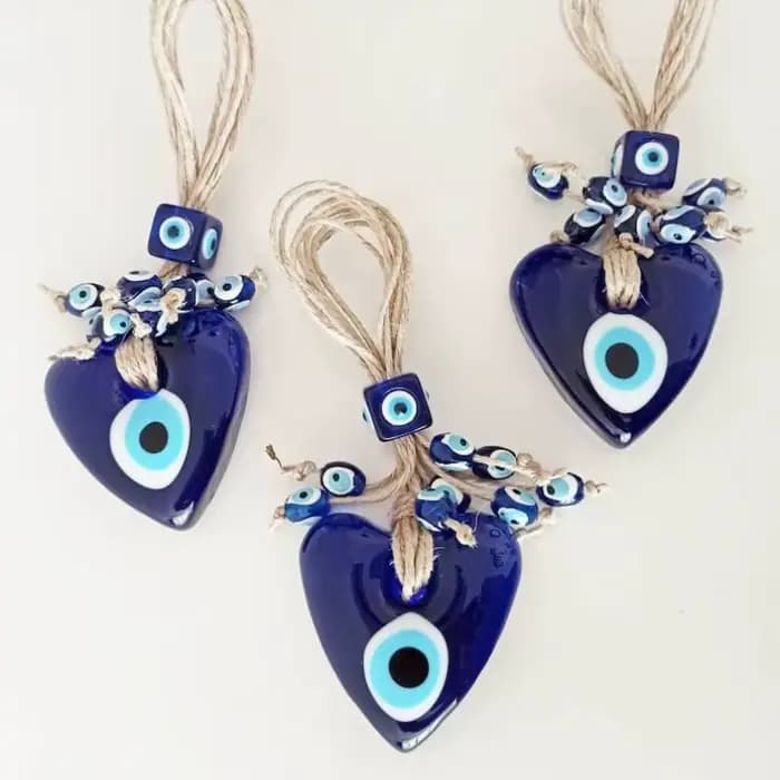 Pendentif porte-bonheur mauvais œil turc bleu, chaîne en corde tissée à la main, ornement de voiture pour la maison, salon, décoration murale suspendue, amulette cadeau