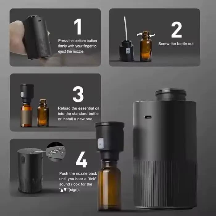 Diffuseur d'huiles essentielles portable, diffuseur d'arômes électrique pour la maison, le bureau, la voiture, machine à diffuser des arômes, parfum d'ambiance