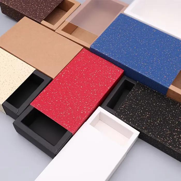 Boîte cadeau en carton marron, noir et blanc, petite boîte à bijoux, emballage pour chocolat et bonbons, 10 pièces