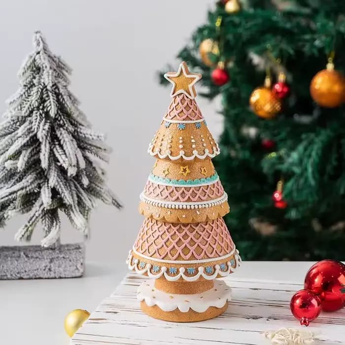 Ornement d'arbre de noël en pain d'épice, décoration de vacances en résine, Figurine de noël, cadeau du nouvel an, décor de manteau de table, maison Festive