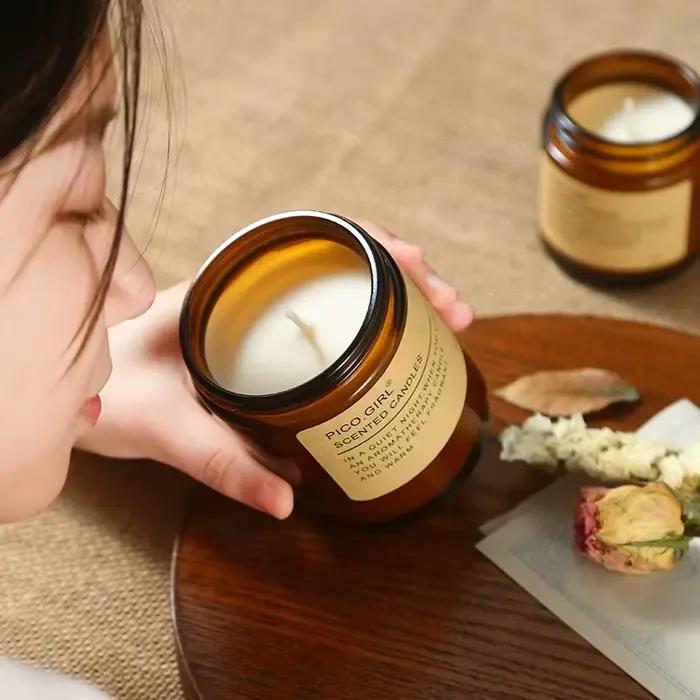 Bougie aromathérapeutique sans fumée de 100 g, idéale pour la décoration de la maison, les cadeaux d'anniversaire et de la Saint-Valentin
