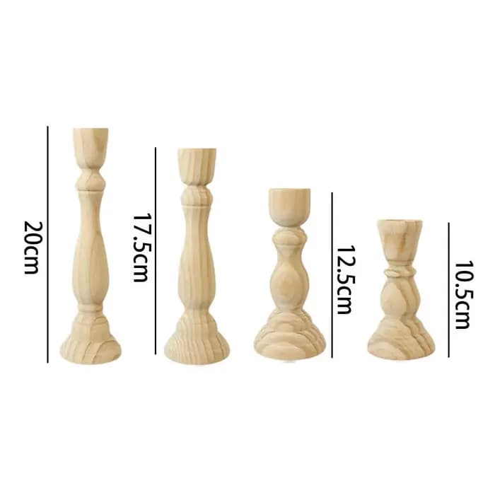Bougeoirs en bois inachevé bougeoir pilier conique bougeoirs pour fête de mariage anniversaire décoration de Table à la maison