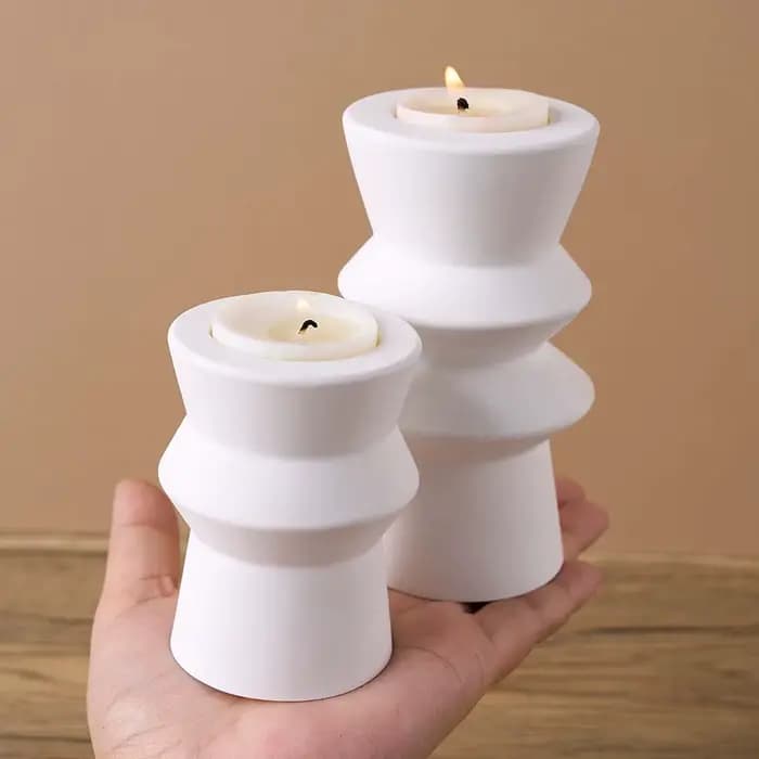 Bougeoir pilier romain de Style nordique, moule en Silicone, Base de bougie parfumée, chandelier en gypse, cadeaux artisanaux d'art minimaliste