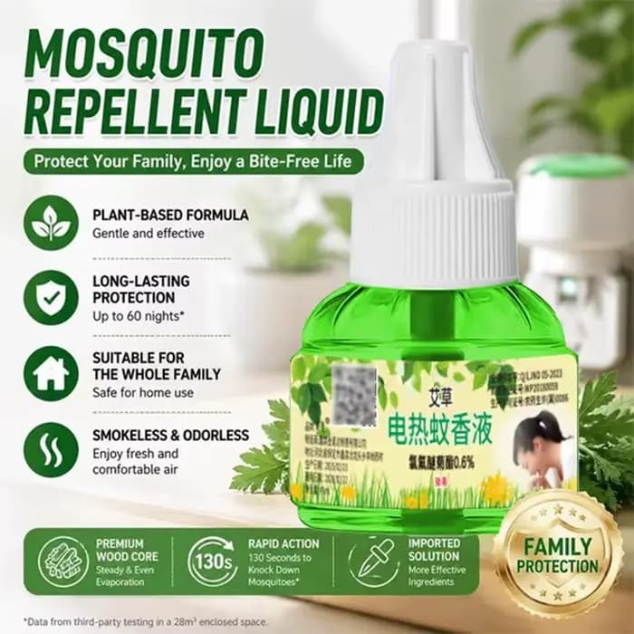 1/2/3 pièces Recharge liquide anti-moustiques électrique, Répulsif anti-moustiques sans odeur, Répulsif anti-insectes