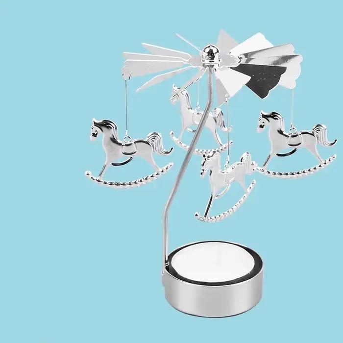 Chandelier rotatif européen, bougie parfumée, lampe cheval de marche romantique, moulin à vent, cadeau créatif d'anniversaire et de mariage, flocon de neige de noël