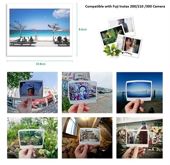10/20/40/60/80/100 feuilles Fujiflm Instax large 400 Film papier Photo 5 pouces grand Format