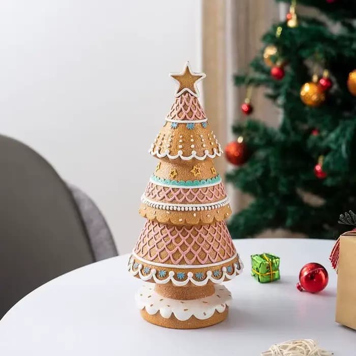 Ornement d'arbre de noël en pain d'épice, décoration de vacances en résine, Figurine de noël, cadeau du nouvel an, décor de manteau de table, maison Festive