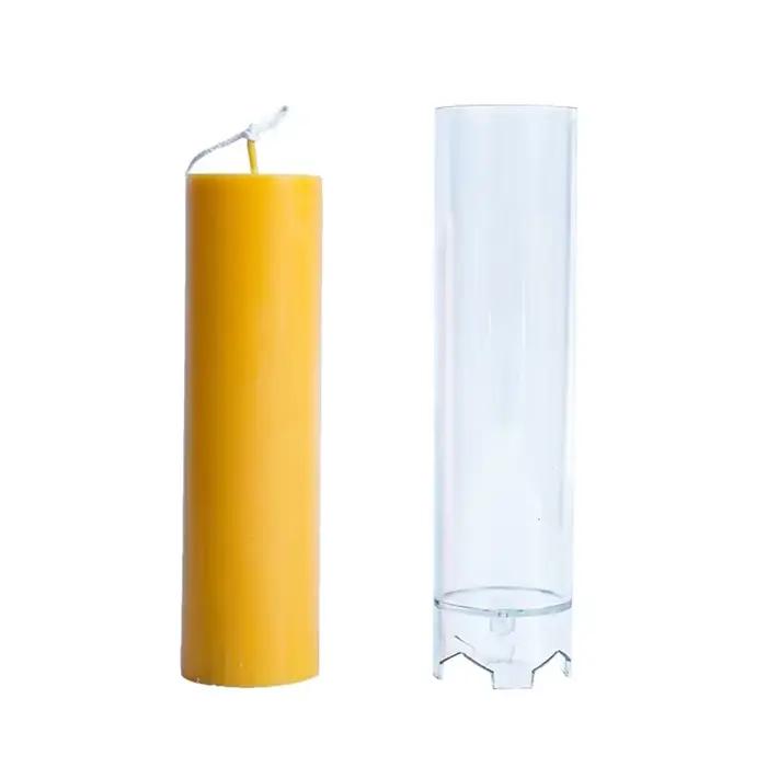 Moule à bougie cylindrique en plastique, bougie d'aromathérapie faite à la main, kit exécutif, pot de moule en acrylique, cadeau de décoration intérieure, 15cm