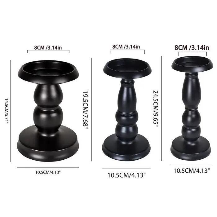 Supports de bougies en métal noir, bougeoirs en fer forgé, chandelier vintage, candélabre rétro pour mariage, fête, anniversaire