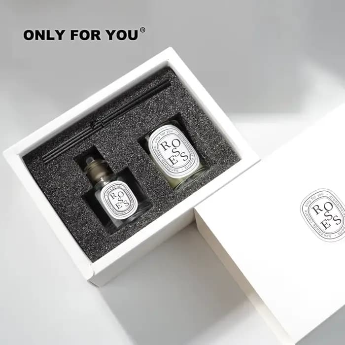Bouteille diffuseur de roseaux de 50ml, associé à un diffuseur de bougie d'huile essentielle, coffret cadeau, hôtel, maison, aromathérapie, désodorisant, décoration de la maison