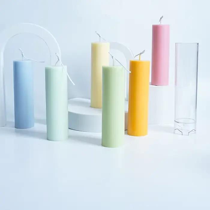 Moule à bougie cylindrique en plastique, bougie d'aromathérapie faite à la main, kit exécutif, pot de moule en acrylique, cadeau de décoration intérieure, 15cm