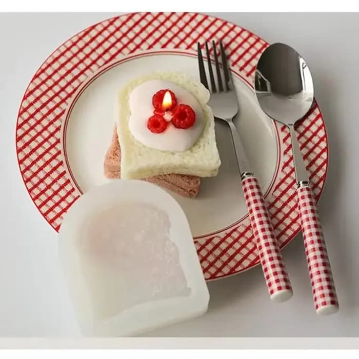 Nouveau Arôme bougie faisant des moules Toast Silicone moules pain moule Simulation Mini Toast tranche Silicone moule Biscuit gâteau chocolat