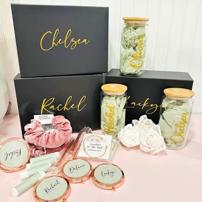 Coffret cadeau personnalisé pour fête nuptiale, cadeaux de demoiselle d'honneur, boîtes d'enterrement de vie de jeune fille avec ruban, boîte cadeau magnétique vide pour mariage, noël