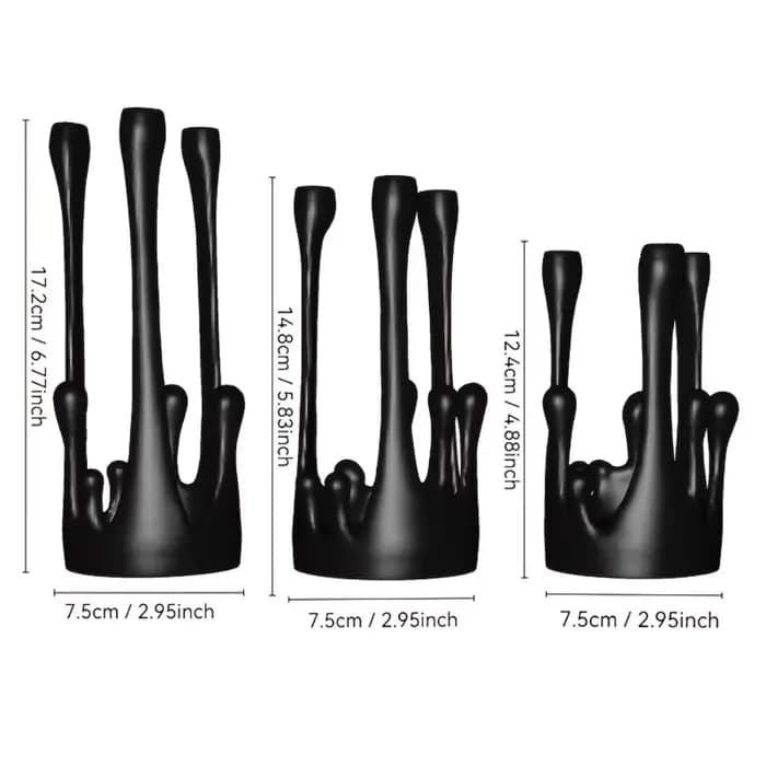 Ensemble de 3 porte-bougies créatifs effet cire fondante, design créatif, pour cheminée, table à manger, fête, décoration intérieure