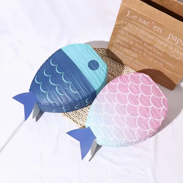 Lanternes en papier décoratives en forme de poisson porte-bonheur, bougies mignonnes, fournitures de fête