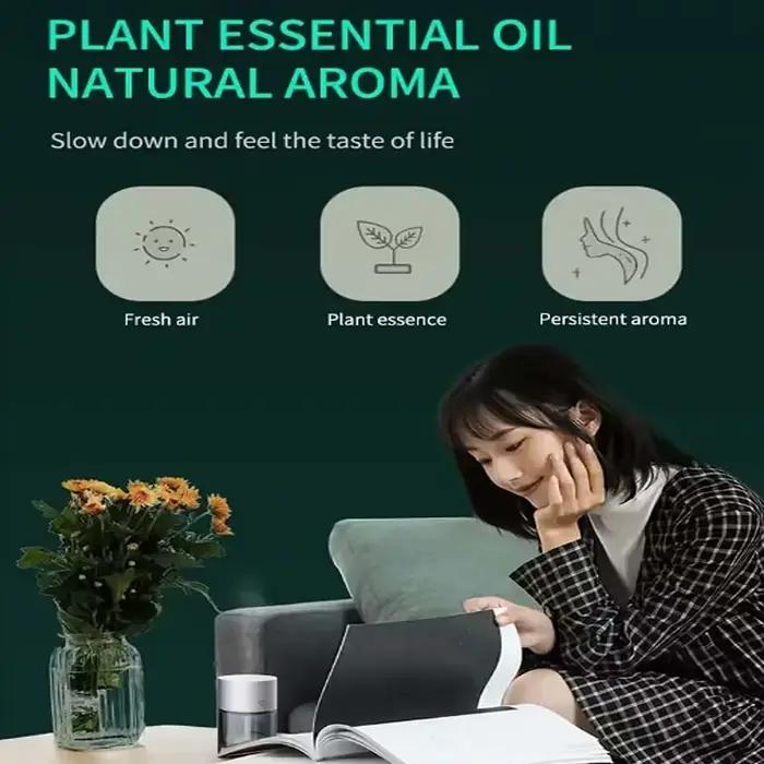 Diffuseur d'huiles essentielles portable 65ML, diffuseur d'arômes USB pour voiture, purificateur d'air en verre pour la maison, machine à parfum avec minuterie 3h, accessoire de bureau