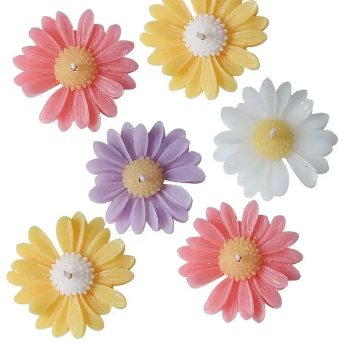 Bougies colorées en forme de marguerite, bougies parfumées florales faites à la main pour la décoration de la maison, cadeaux d'anniversaire et d'aromathérapie de mariage