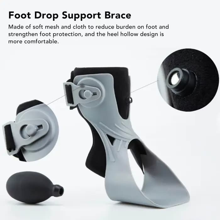 Orthèse de chute de pied, boucle réglable, Posture douce, orthèse de pied de cheville correcte pour l'hémiplégie