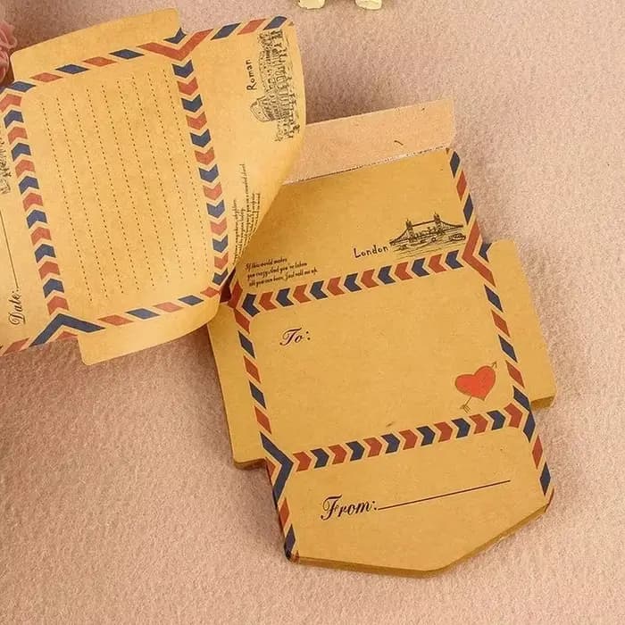 45 feuilles/ensemble rétro Vintage enveloppes en papier Kraft Mini mignon Kawaii dessin animé papeterie poste lettre enveloppe cadeaux