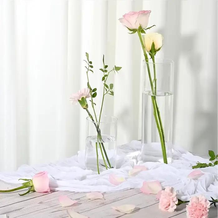 Vases à Fleurs Transparents à Intervalles en Verre de 4/6/8 Pouces de Haut, Porte-Bougie Flottant pour Centre de Table, Décoration de Mariage et de Maison
