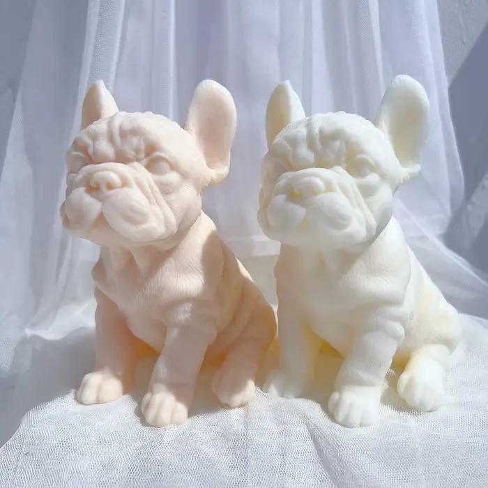 Moule à bougie bouledogue français, chiots d'animaux, cire de soja, en Silicone, chiot, amoureux des chiens, décoration de maison
