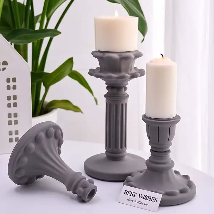 Bougeoir de Style européen, moule en Silicone, bricolage, chandelier d'aromathérapie, Base de plâtre, résine, moules de moulage artisanal, fournitures de décoration pour la maison