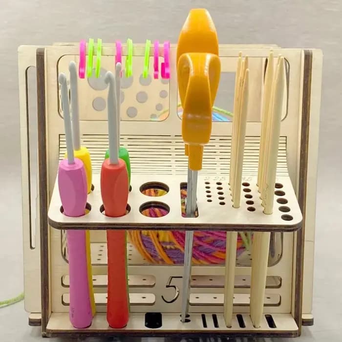 Bol de fil en bois tout-en-un, bricolage, organisateur de Crochet, support de rangement, distributeur de fil en bois, bol à tricoter pour tricoter au Crochet, nouveau